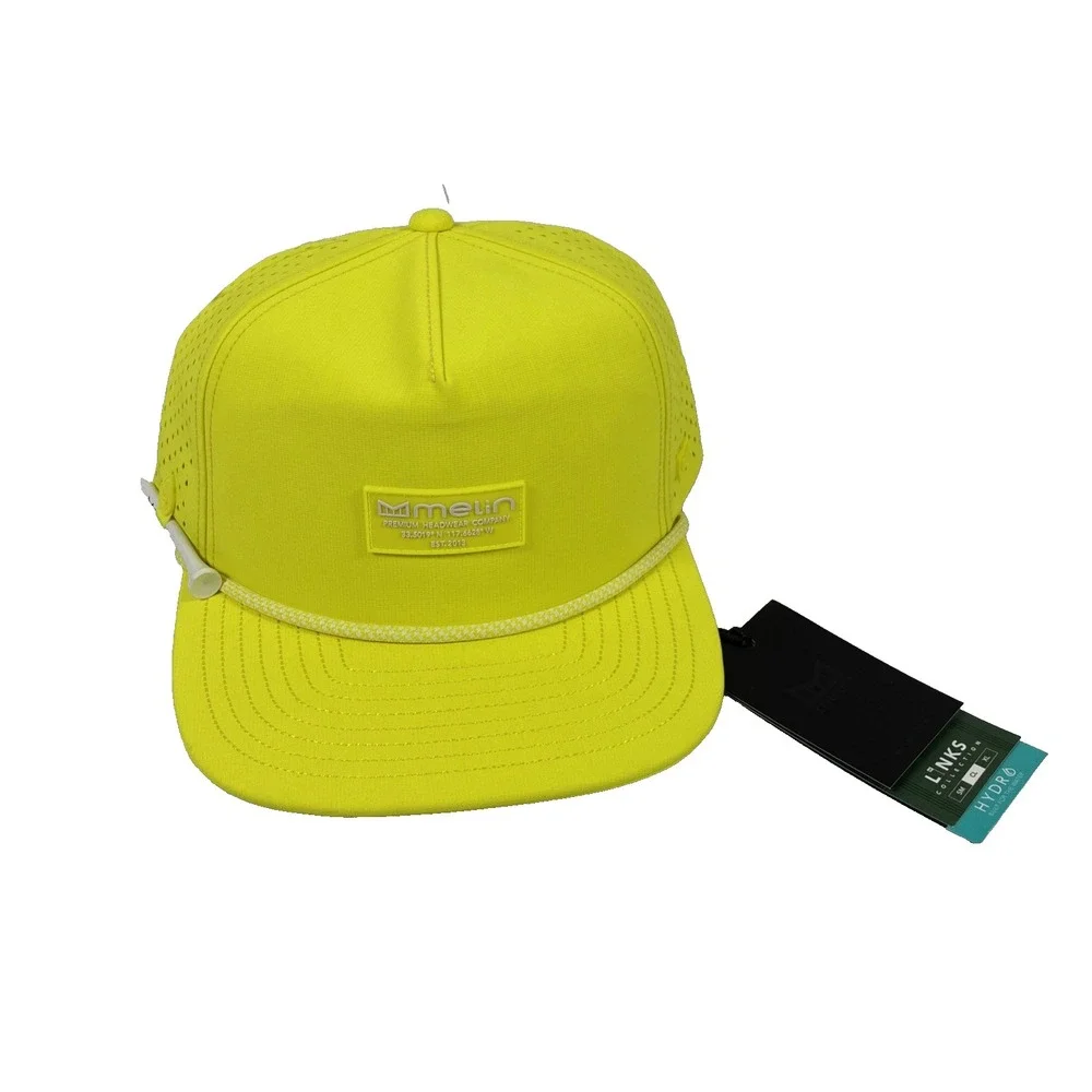 NEW Melin Hydro Coronado Links Golf Performance Snapback Hat Neon Yellow